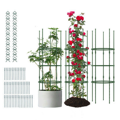 3 Pack 60 inch Adjustable Tall Plant Support Trellis for Climbing Plants
