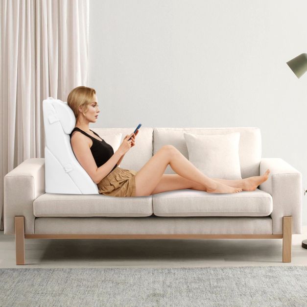 3-piece orthopedic wedge pillow set after surgery against snoring reading pillow white