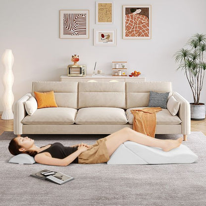 3-piece orthopedic wedge pillow set after surgery against snoring reading pillow white