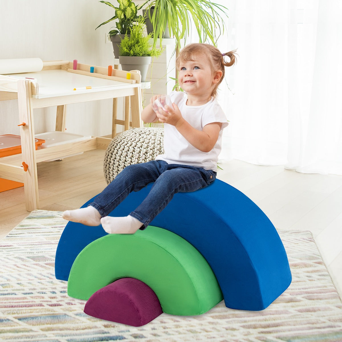 3 Piece Toddlers Climbing Toys with Elastic Filling-Colourful