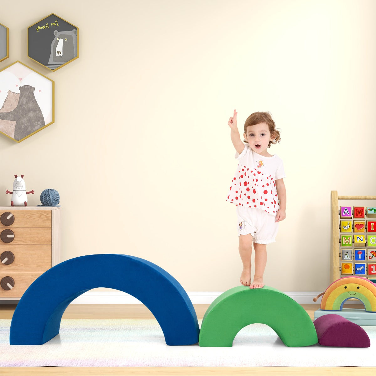 3 Piece Toddlers Climbing Toys with Elastic Filling-Colourful