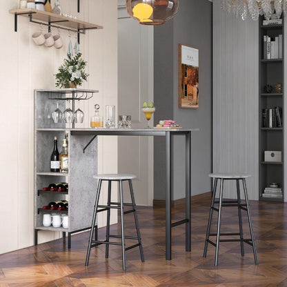 Counter Height Dining Table Set for Bistro Living Room-Grey