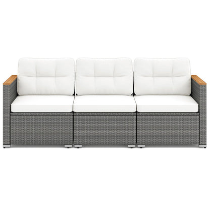 3-Seat Patio Couch Sofa with Deep Seating and Cushion-White
