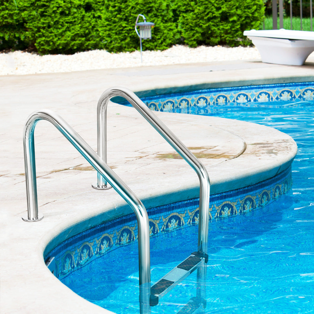 3-Step 304 Stainless Steel Swimming Pool Ladder with Non-slip Steps and Handrails