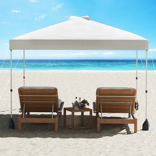 3 x 3 m Pop up Canopy Tent with 1 Sidewall Wheeled Bag-White