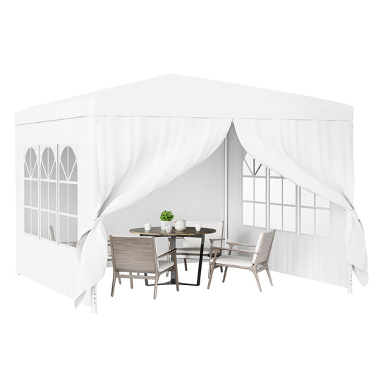 3x3m garden tent with 4 removable side walls &amp; windows ideal for weddings
