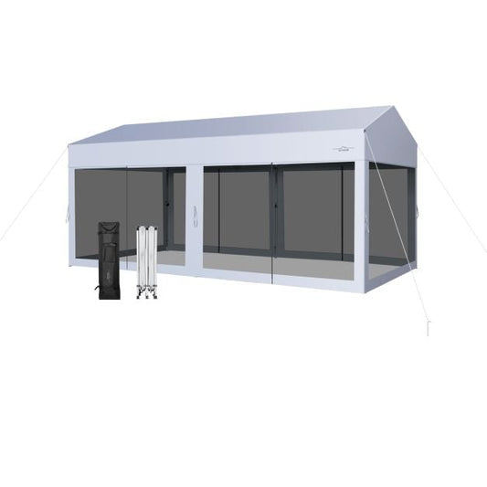 10 x 20 Feet Pop up Canopy Tent with Removable Sidewalls for Party-White