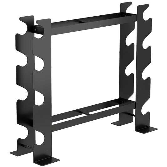 SPORTNOW 4-Tier Dumbbell Rack, Heavy-Duty Weight Rack for Dumbbells, Kettlebells and Multiple Balls, 200 KG Capacity, Black