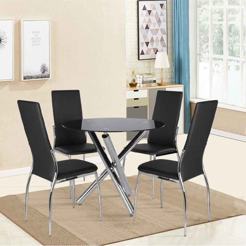 Tempered Glass Crossover Round Dining Table