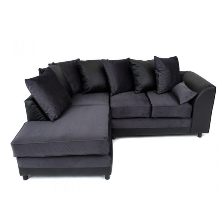 Dylan Velvet Corner Sofa - Dual Toned