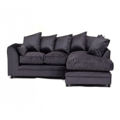 Chicago Velvet Corner Sofa - Dark Blue