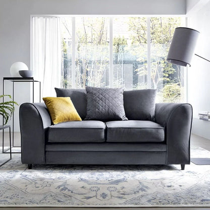 Chic Velvet 2 Seater Sofa - Dark Grey