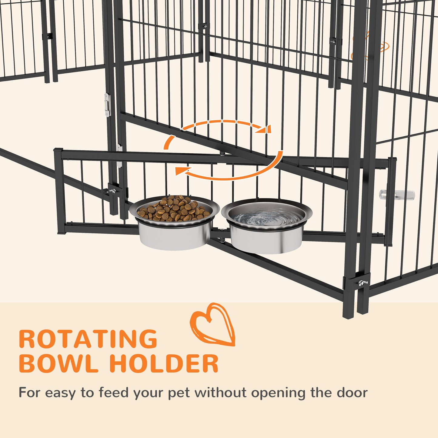 PawHut Outdoor Dog Kennel Puppy Play Pen z baldachimem Garden Playpen Fence Crate Enclosure Cage Rotating Bowl 211 x 141 x 151 cm