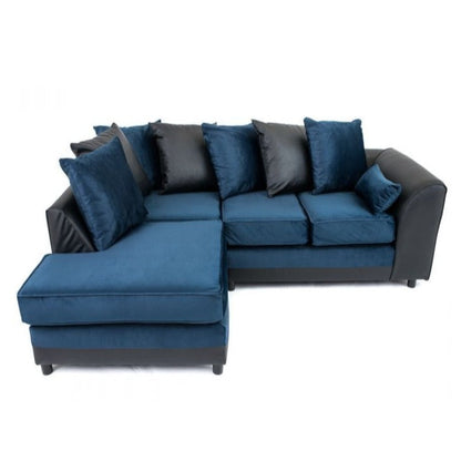 Dylan Velvet Corner Sofa - Dual Toned