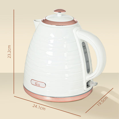 HOMCOM Electric Kettle, 1.7L, Fast Boil, 3kW Water Kettle with Removable Washable Anti-scale Filter, Auto Shut-off, 360¡ Swivel, BPA Free, Cream White Water Ripple Texture