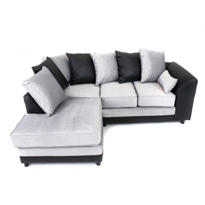 Dylan Velvet Corner Sofa - Dual Toned