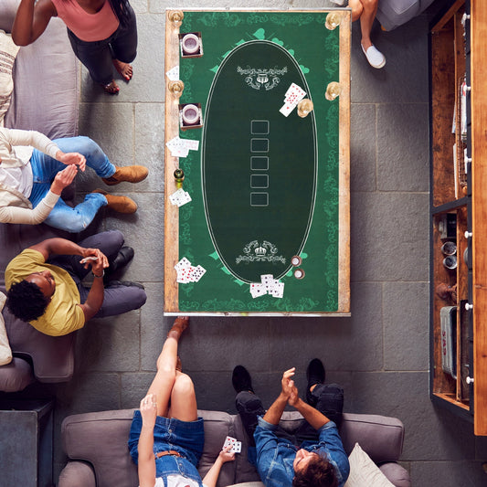 SPORTNOW Professional Poker Mat, 12-Player Water-resistant Poker Table with Felt Surface, Carry Bag, Green