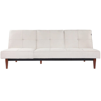 Faux Suede 3 Seater Upholstered Sofa Bed with Wood Legs