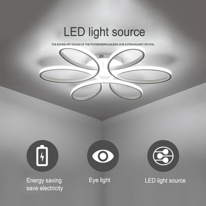 Floral 6 Rings Modern LED Ceiling Light Dimmable with Remote Control