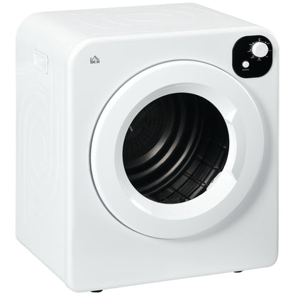 6kg Vented Tumble Dryer, Freestanding, Wall Mounted, Stackable, Portable Dryer with 7 Programmers, White