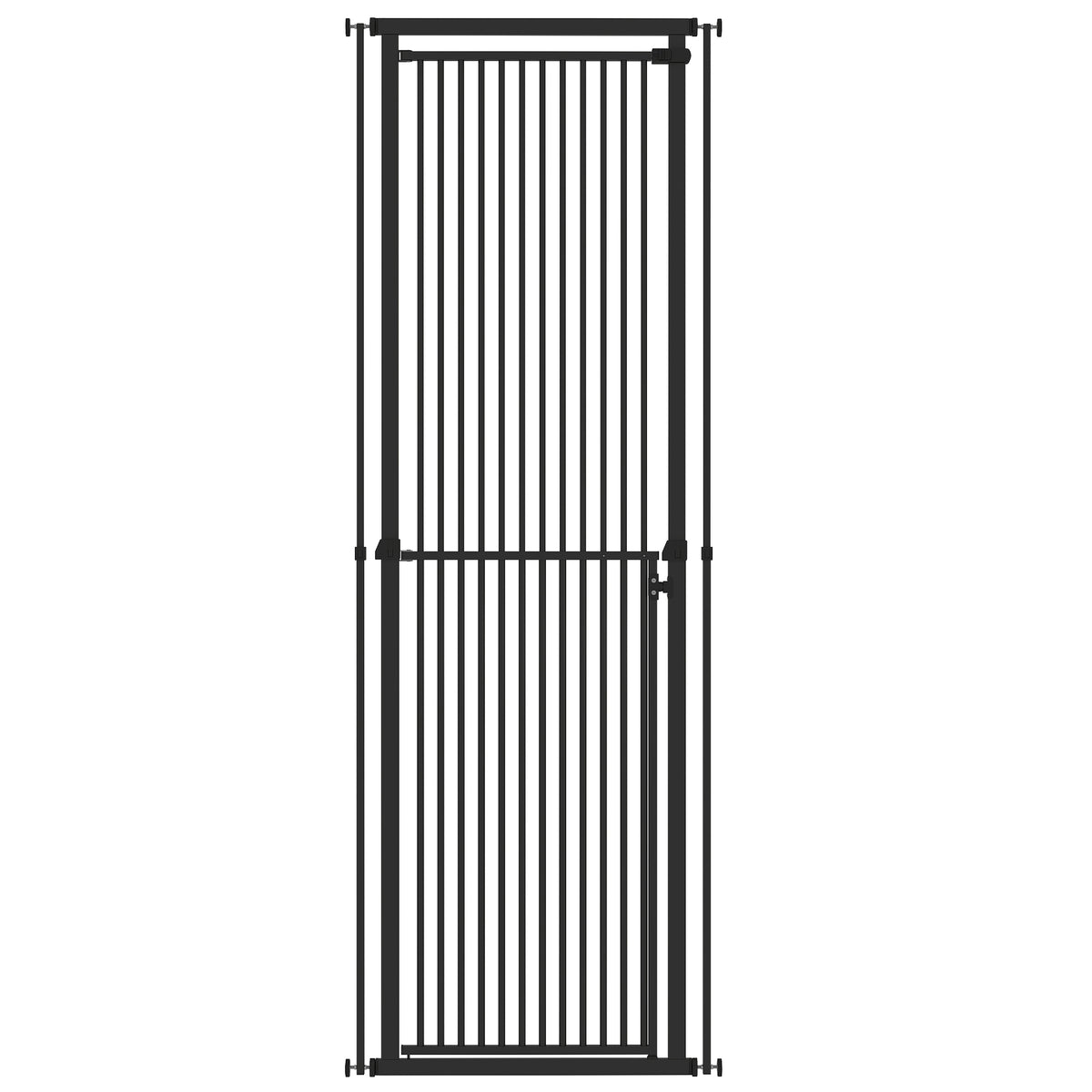 PawHut Extra Tall Pet Gate, Baby Gate w/ 112-200cm Adjustable Height, Two-Way Open, No-Drill, Fits 76-80cm & 81-85cm Door Black