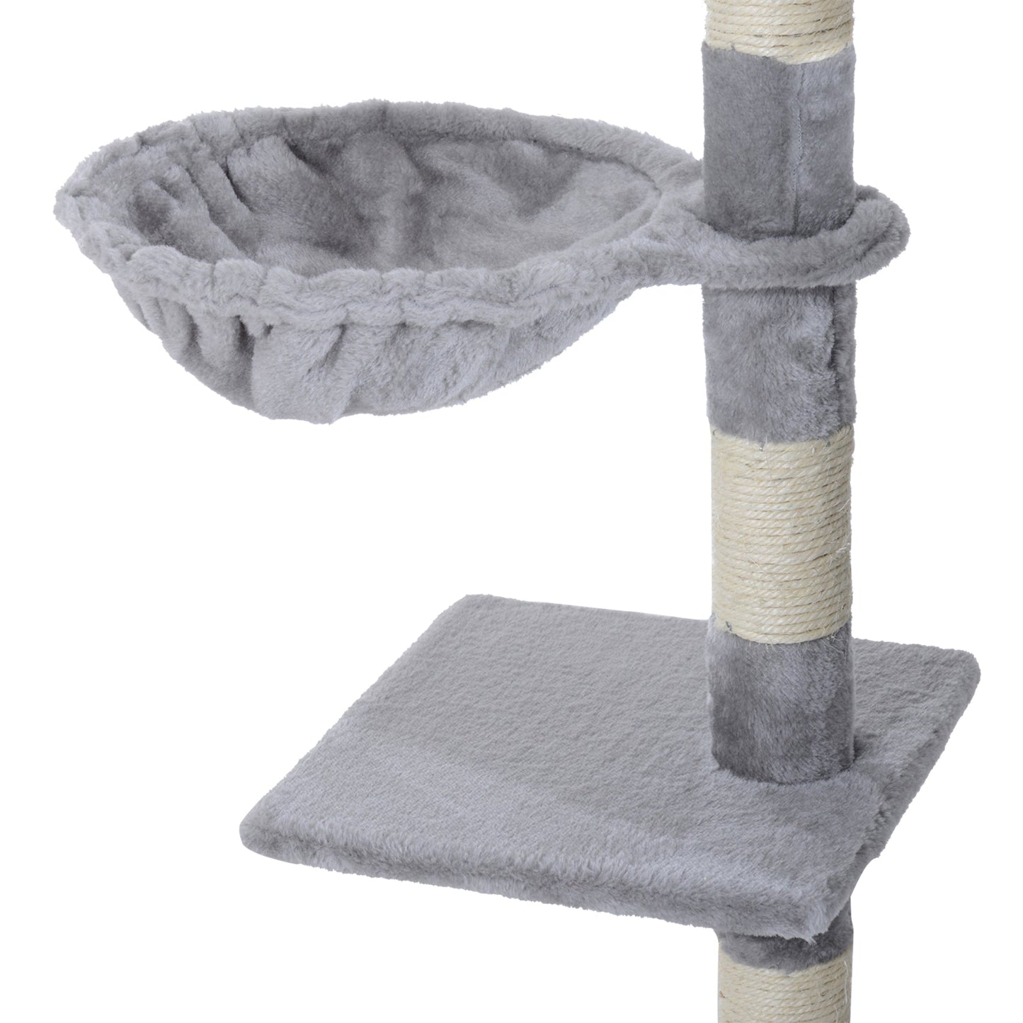 PawHut Cat Tree Kitten Scratching Post Scratch Scratcher Climb Activity Center Play House Pet Furniture 125cm (Grey)