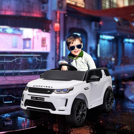 AIYAPLAY Licencjonowany Land Rover Discovery Sport, 12V Dziecięcy Jeździk Samochodowy z Pilotem, Światłami, Muzyką, Klaksonem, dla dzieci w wieku 3-6 lat, Biały