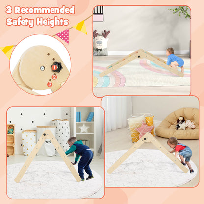 3-in-1 Triangular Climbing Toys Foldable Triangle Set for Toddlers-Colourful