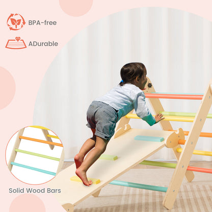 3-in-1 Triangular Climbing Toys Foldable Triangle Set for Toddlers-Colourful