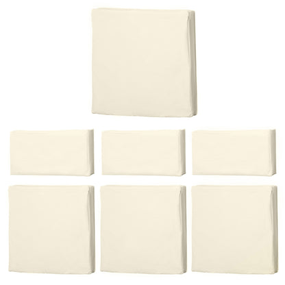 Outsunny Rattan Furniture Cushion Cover Replacement Set, 7 pcs-Cream