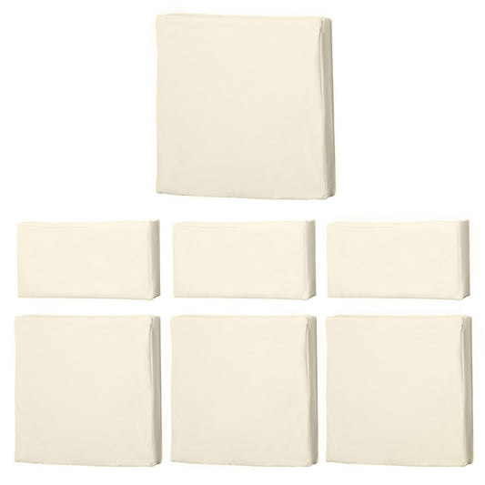 Outsunny Rattan Furniture Cushion Cover Replacement Set, 7 pcs-Cream