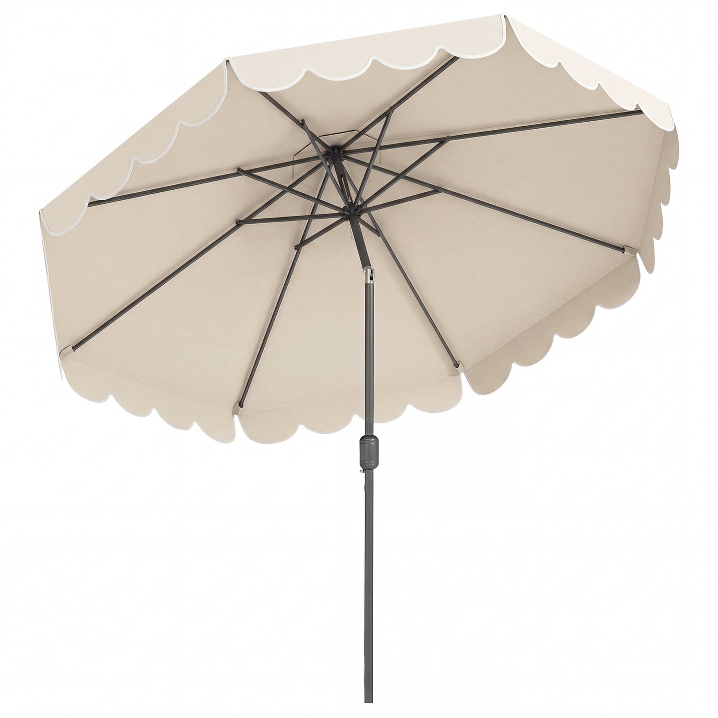3m Patio Umbrella with Push Button Tilt and Crank-Beige