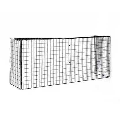 HOMCOM Extendable Fire Guard Screen, Freestanding Fire Screen Spark Guard, Folding Fireplace Cover, Wire Mesh, 81.5-160cm, Black