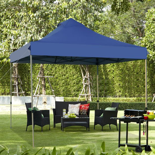 10' x 10' Portable Pop Up Canopy Event Party Tent Adjustable with Roller Bag-Blue