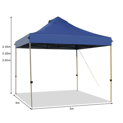10' x 10' Portable Pop Up Canopy Event Party Tent Adjustable with Roller Bag-Blue