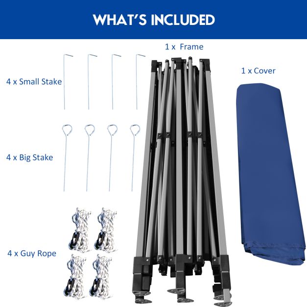 10' x 10' Portable Pop Up Canopy Event Party Tent Adjustable with Roller Bag-Blue