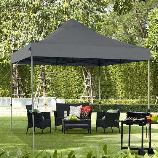 10' x 10' Portable Pop Up Canopy Event Party Tent Adjustable with Roller Bag-Gray