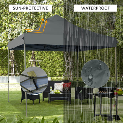 3m x 3m Pop Up Canopy Tent Commercial Instant Shelter-Grey