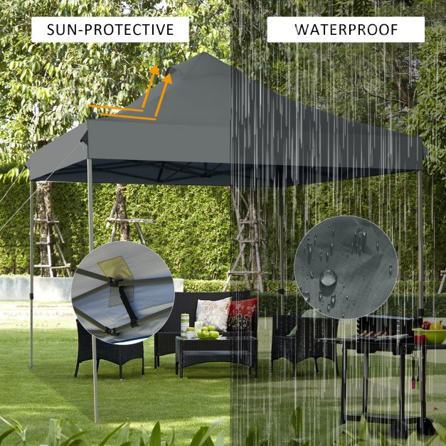 10' x 10' Portable Pop Up Canopy Event Party Tent Adjustable with Roller Bag-Gray