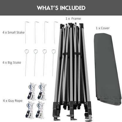 10' x 10' Portable Pop Up Canopy Event Party Tent Adjustable with Roller Bag-Gray