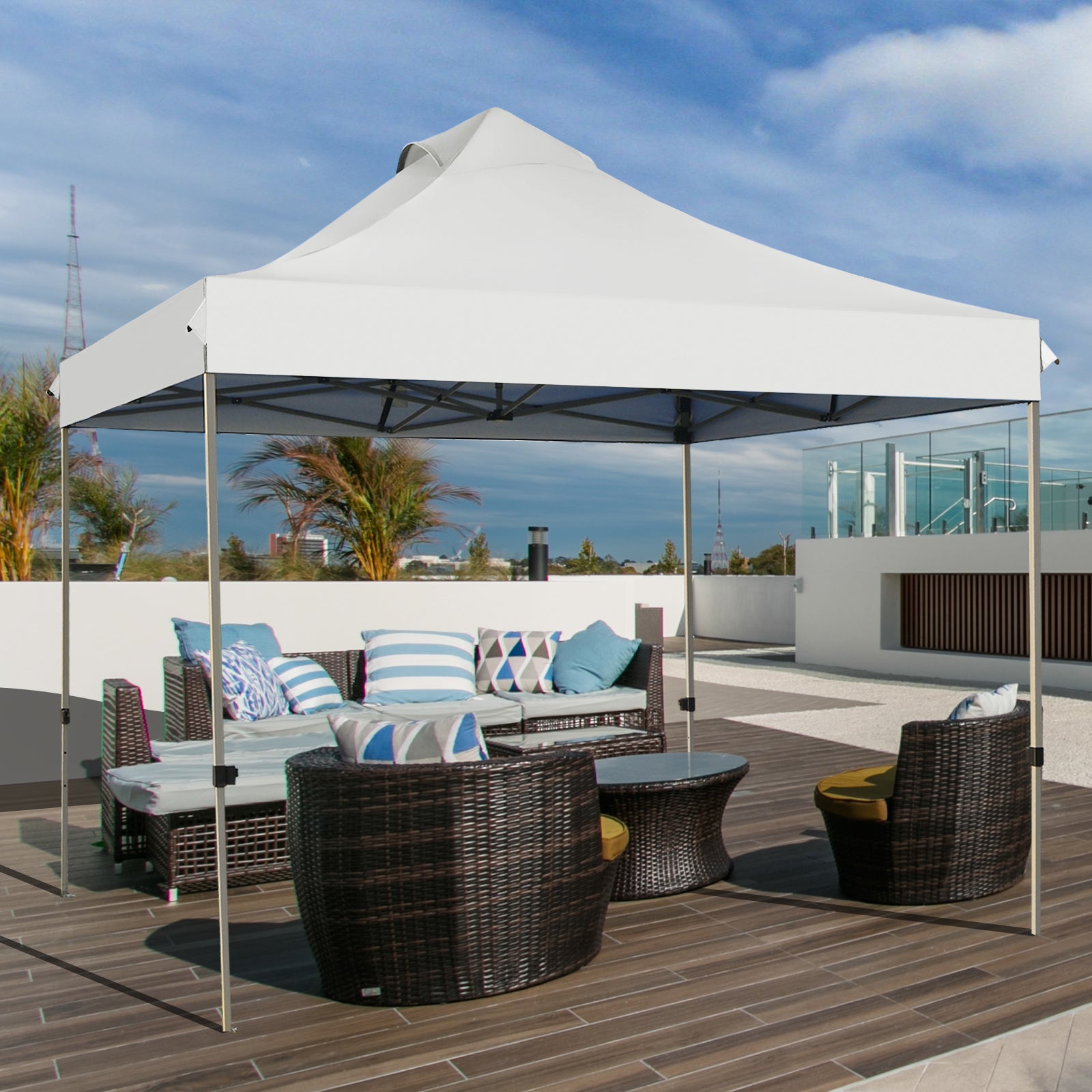 3m x 3m Pop Up Canopy Tent Commercial Instant Shelter-White