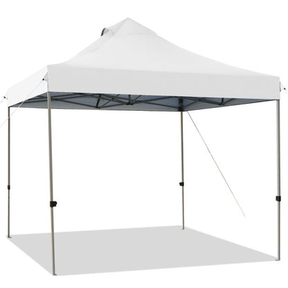 10' x 10' Portable Pop Up Canopy Event Party Tent Adjustable with Roller Bag-White