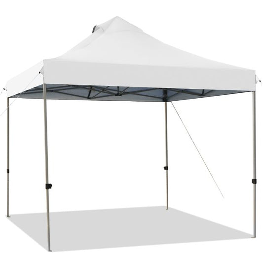 10' x 10' Portable Pop Up Canopy Event Party Tent Adjustable with Roller Bag-White