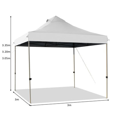 10' x 10' Portable Pop Up Canopy Event Party Tent Adjustable with Roller Bag-White