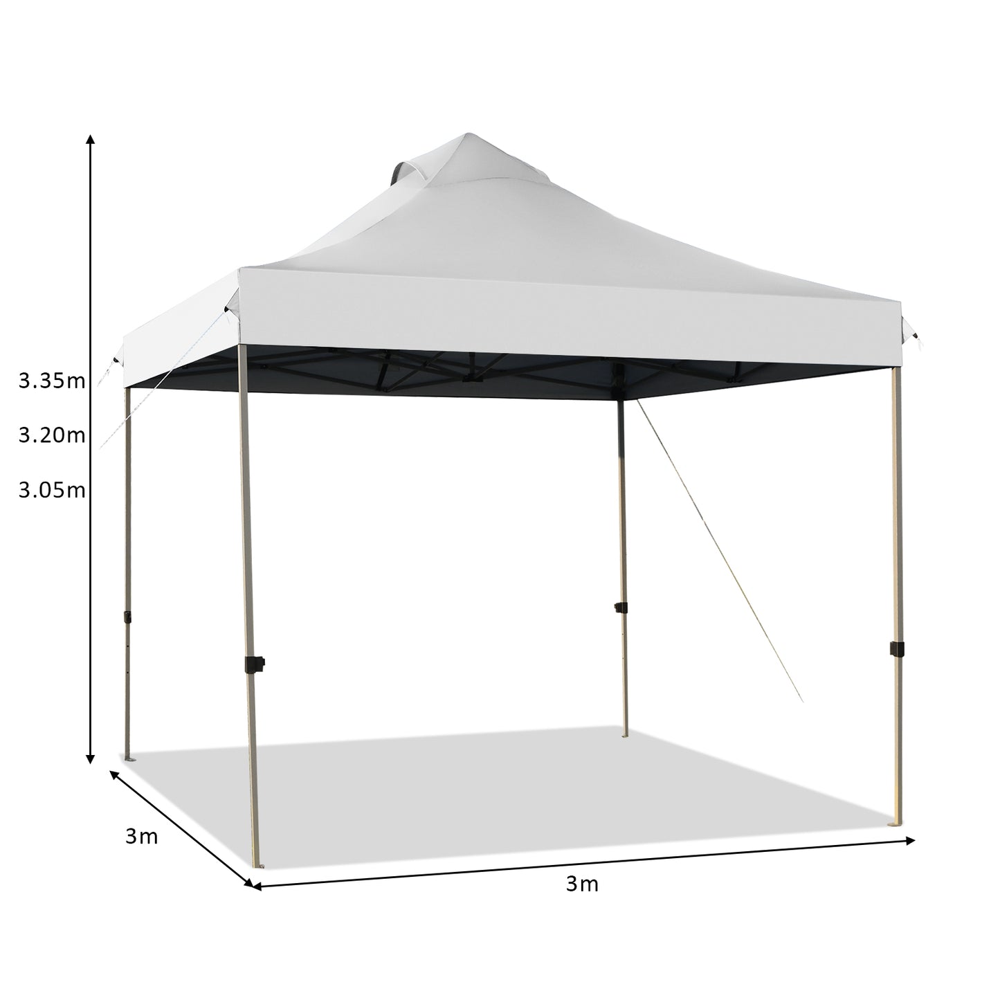 3m x 3m Pop Up Canopy Tent Commercial Instant Shelter-White