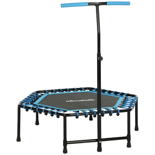 SPORTNOW 45" Rebounder Trampoline for Adults, Quiet Bungee Rebounder with LED Lights and Adjustable Handle, Blue