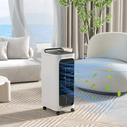 Room Air Cooler with Ice Packs, Ice Cooling Fan Water Conditioner Humidifier Unit with Remote, Timer, Oscillating