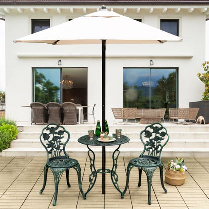 Outdoor Cast Aluminum Patio Furniture Set with Rose Design