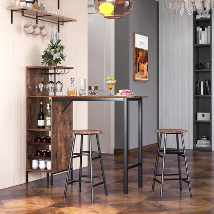 Counter Height Dining Table Set for Bistro Living Room-Dark Brown