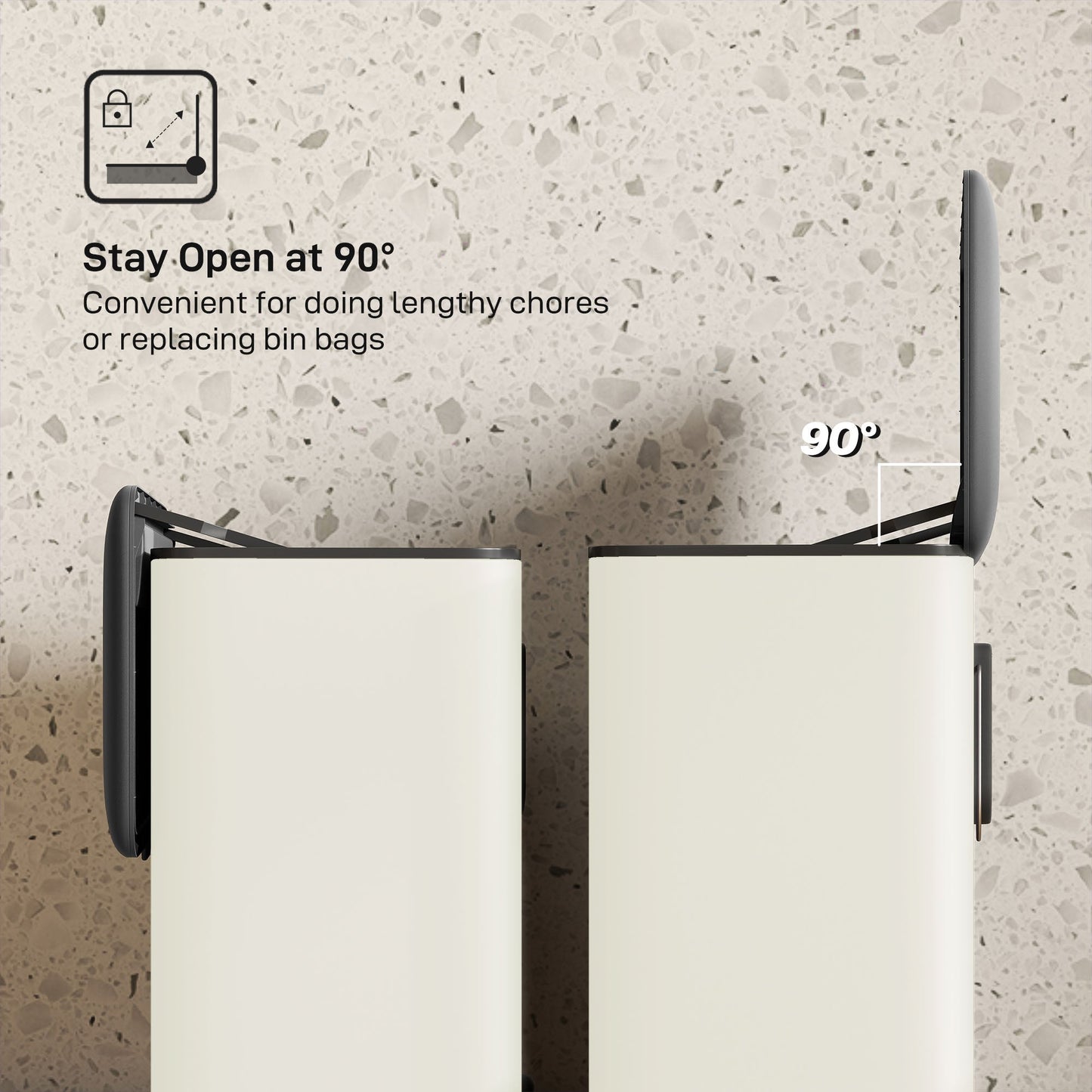 HOMCOM 8L Hanging Kitchen Bin, Rubbish bin with Lid and Removable Inner Bucket for Kitchen Cabinet Door, Under Sink, Office